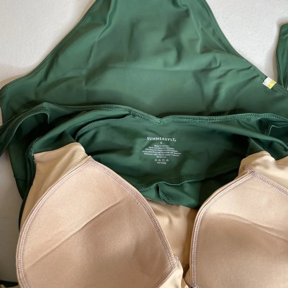 New SUMMERSALT Perfect Wrap One-Piece Olive Swimsuit Size 6 - Picture 11 of 16